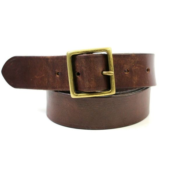 Eddie Bauer SADDLE BROWN GENUINE LEATHER 1.25"Wd CASUAL MEN'S BELT Sz 36/90 (F88 - Picture 2 of 11